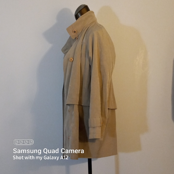 Women's Short trench coat / raglan / spring fall light jacket (vintage 1990s) - Picture 14 of 15